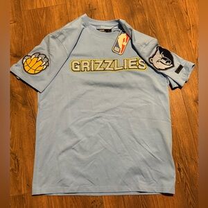 NBA Grizzlies Sky Blue Tee with sleeve patches